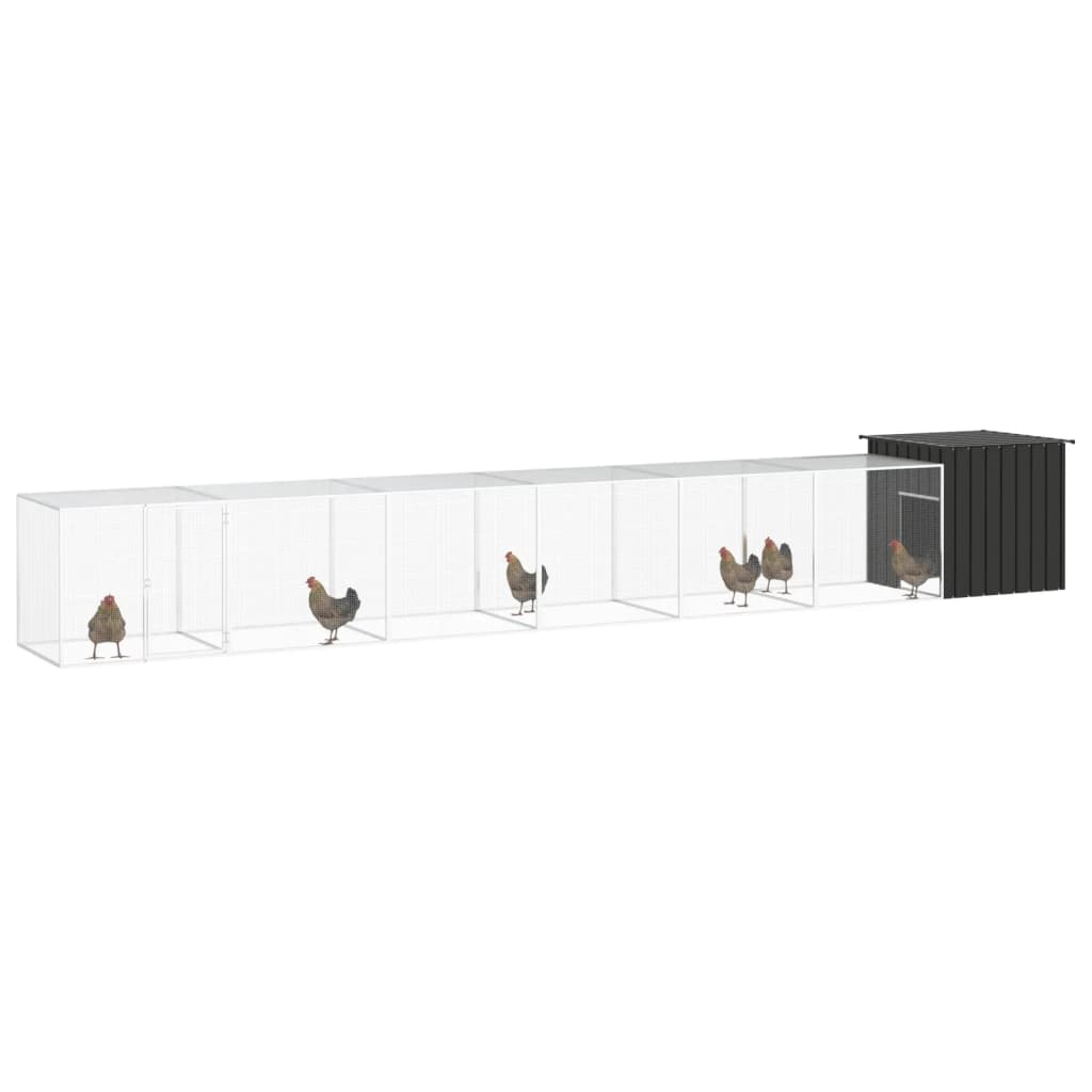 Andala Pets Chicken Cage Dark Grey 700x91x100 cm