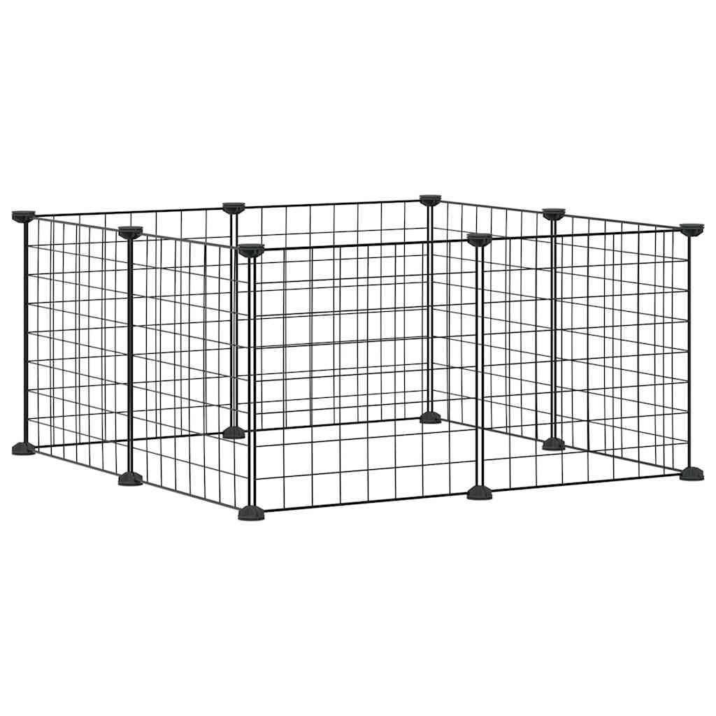 8-Panel Pet Cage Black 35X35cm
