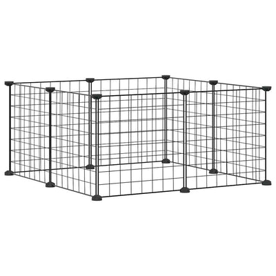 8-Panel Pet Cage Black 35X35cm
