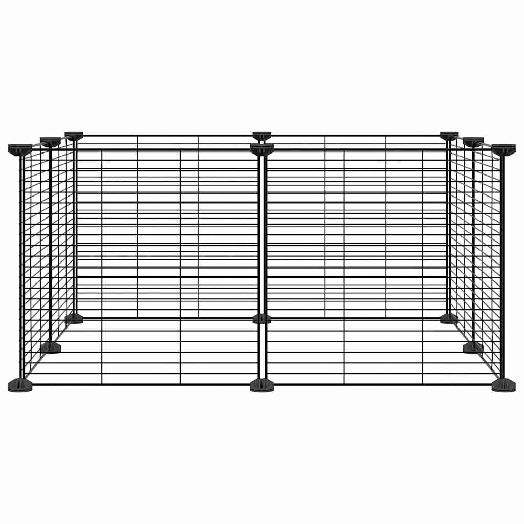 8-Panel Pet Cage Black 35x35 cm