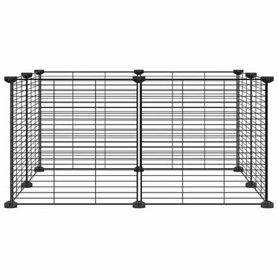 8-Panel Pet Cage Black 35x35 cm