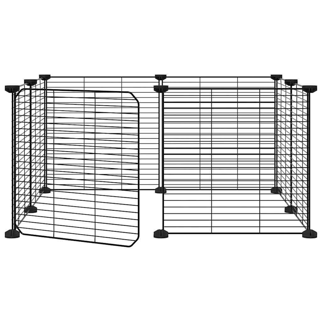 Andala Pets 8-Panel Pet Cage with Door Black 35x35 cm