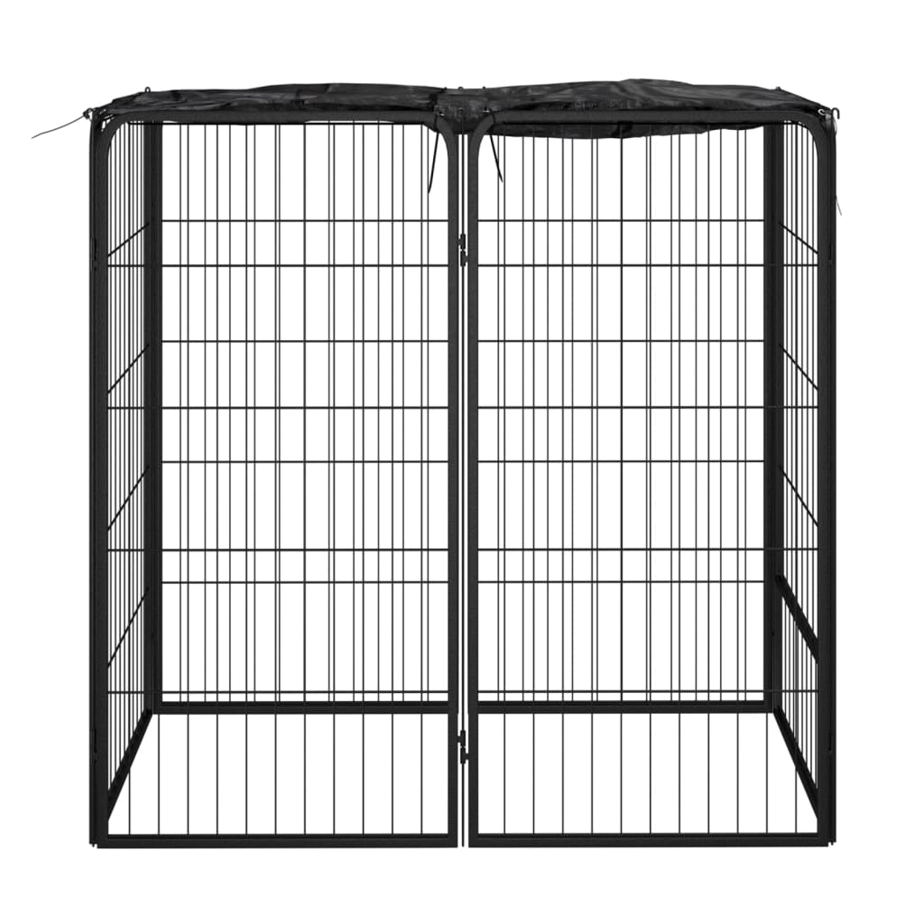 Dog Playpen 6 Panels Black 50x100 cm