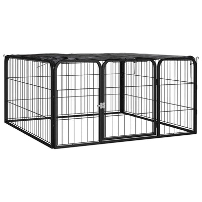 Dog Playpen 4 Panels Black 100x50 cm