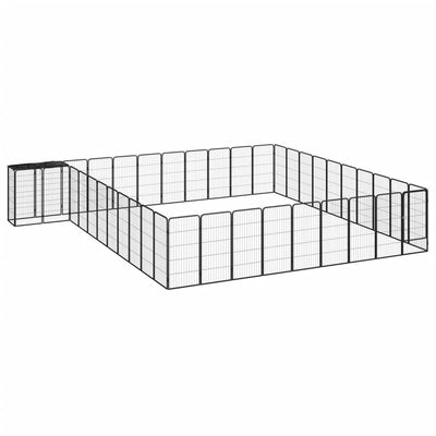 42-Panel Dog Playpen Black 50x100 cm