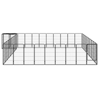 42-Panel Dog Playpen Black 50x100 cm