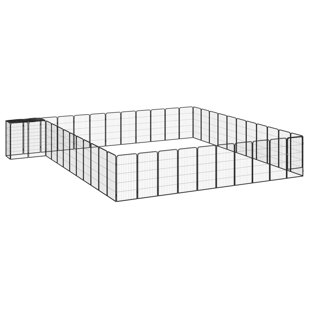 Andala Pets 46-Panel Dog Playpen Black 50x100 cm Powder-coated Steel