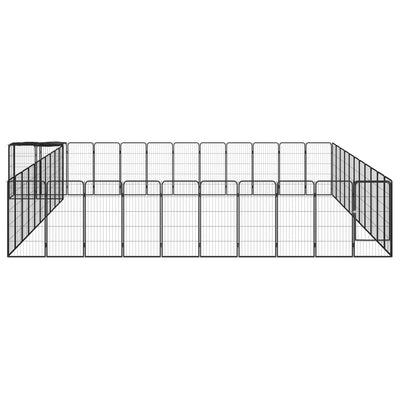 46-Panel Dog Playpen Black 50x100 cm