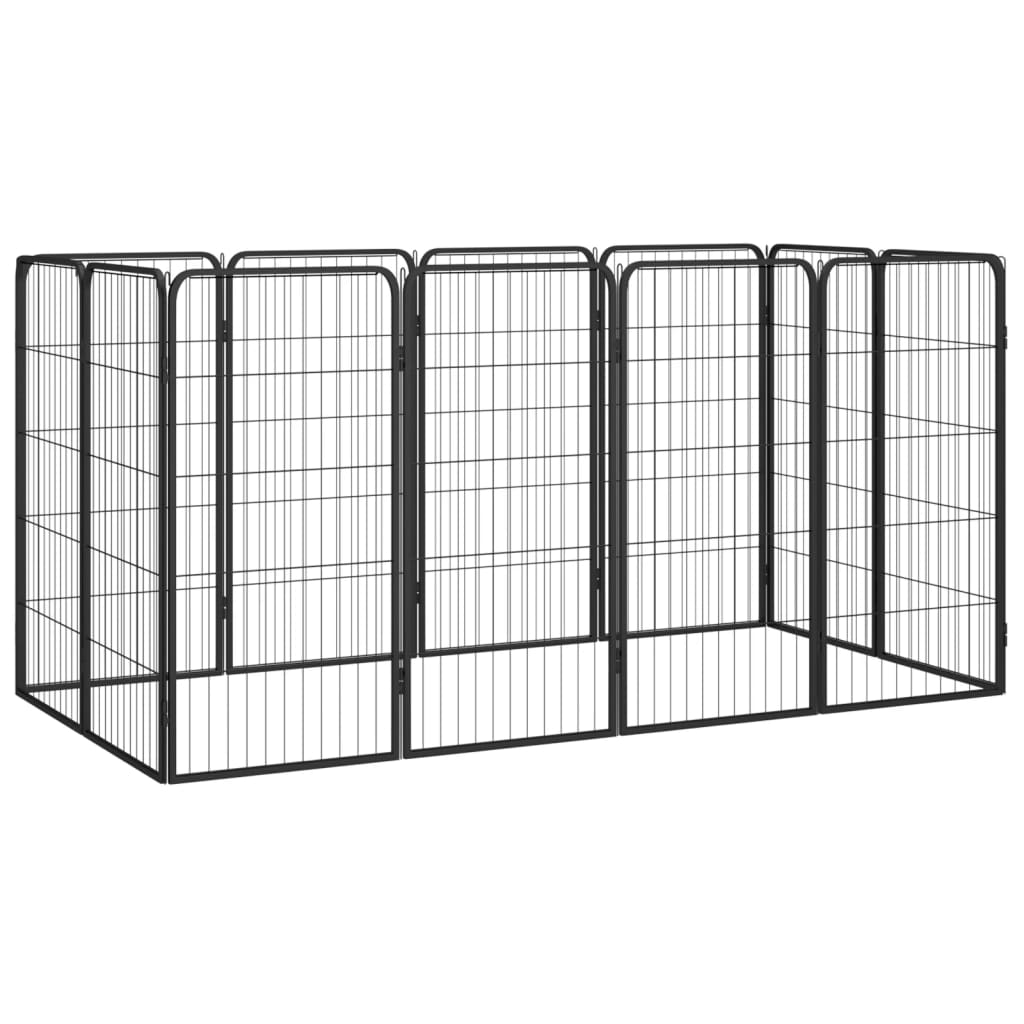 Andala Pets 12-Panel Dog Playpen Black 50x100 cm Powder-coated Steel