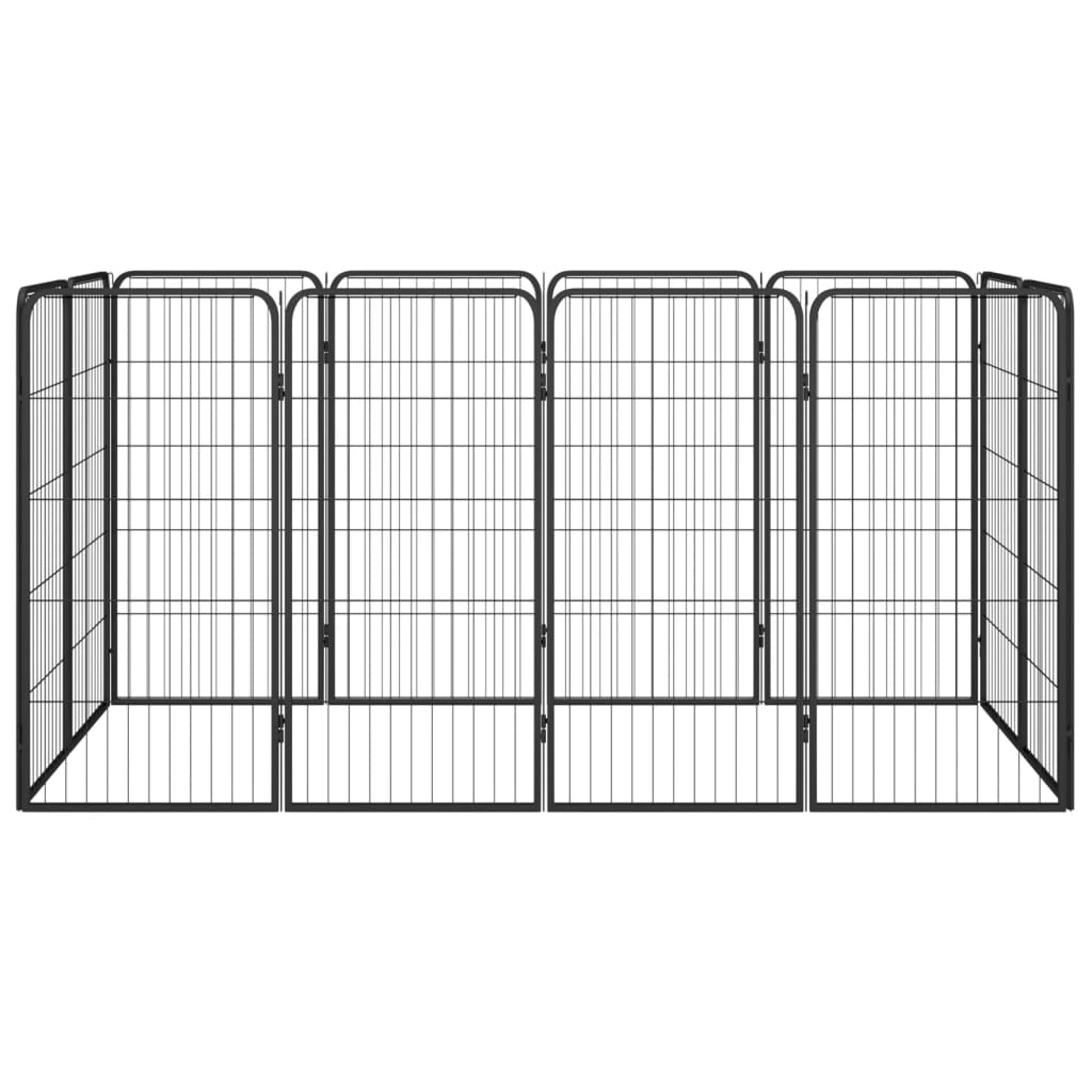 Andala Pets 12-Panel Dog Playpen Black 50x100 cm Powder-coated Steel