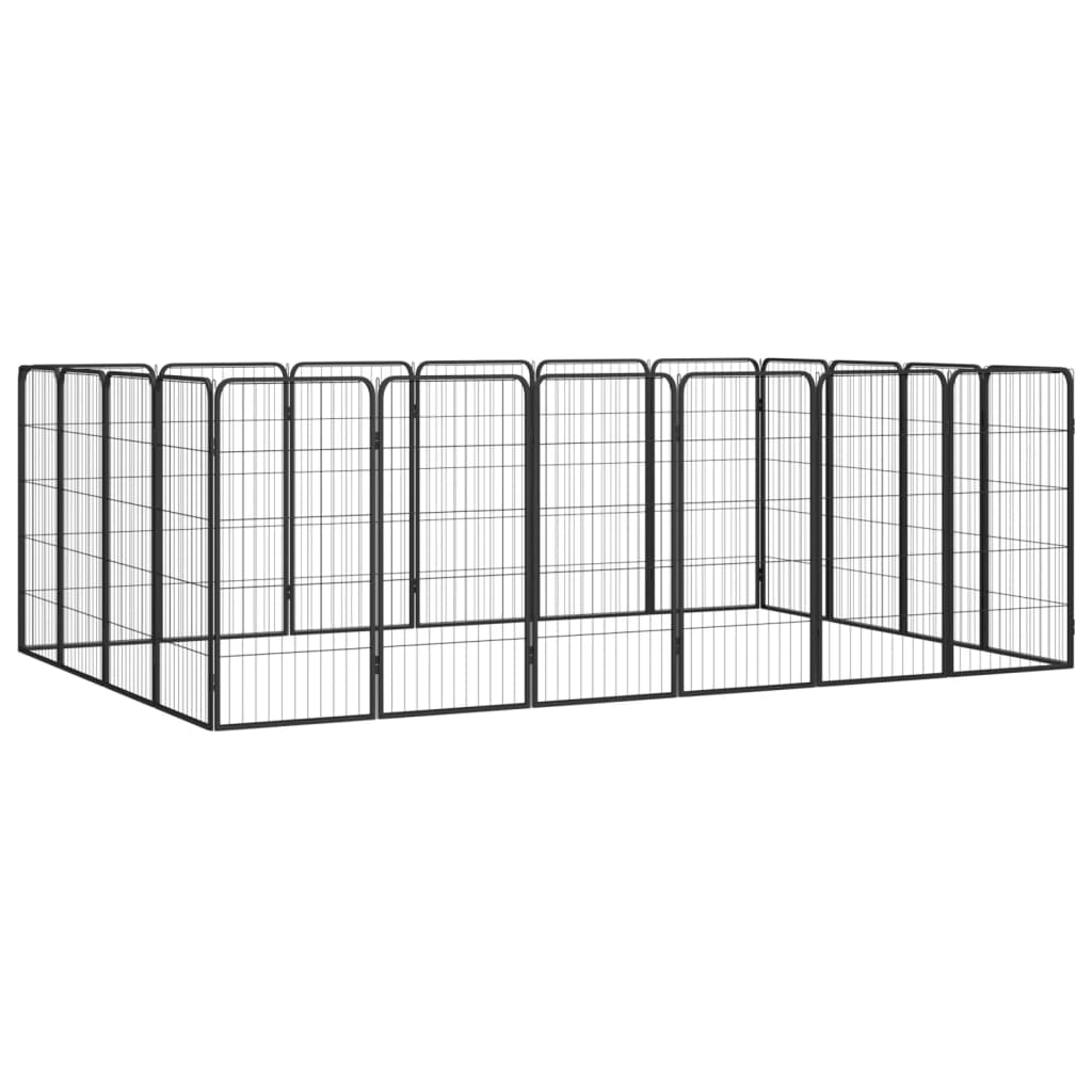 Andala Pets 20-Panel Dog Playpen Black 50x100 cm Powder-coated Steel