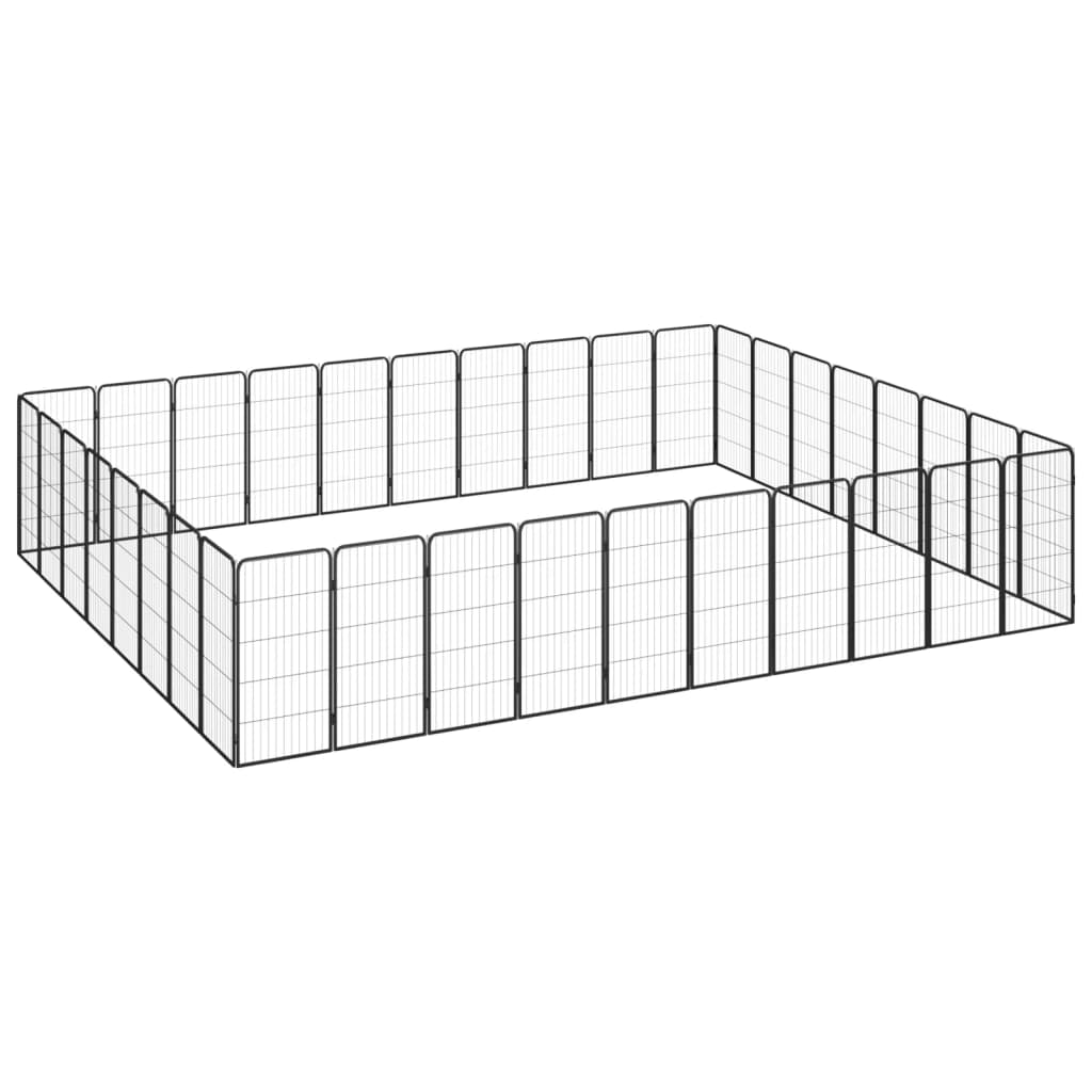 Andala Pets 36-Panel Dog Playpen Black 50x100 cm Powder-coated Steel