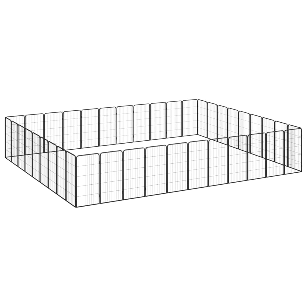 Andala Pets 40-Panel Dog Playpen Black 50x100 cm Powder-coated Steel