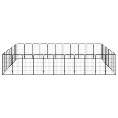 40-Panel Dog Playpen Black 50x100 cm