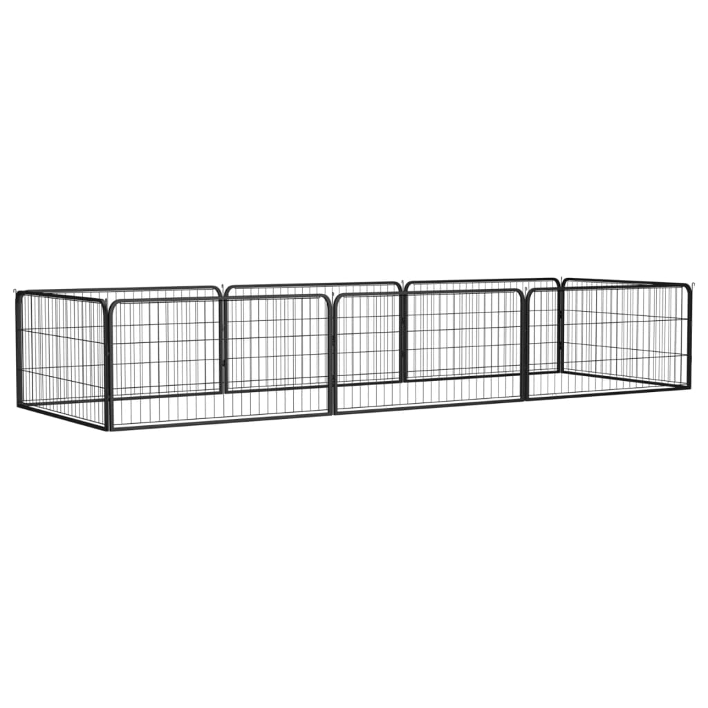 Andala Pets 8-Panel Dog Playpen Black 100x50 cm Powder-coated Steel