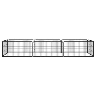 8-Panel Dog Playpen Black 100x50 cm