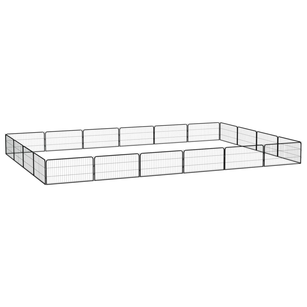 Andala Pets 20-Panel Dog Playpen Black 100x50 cm Powder-coated Steel