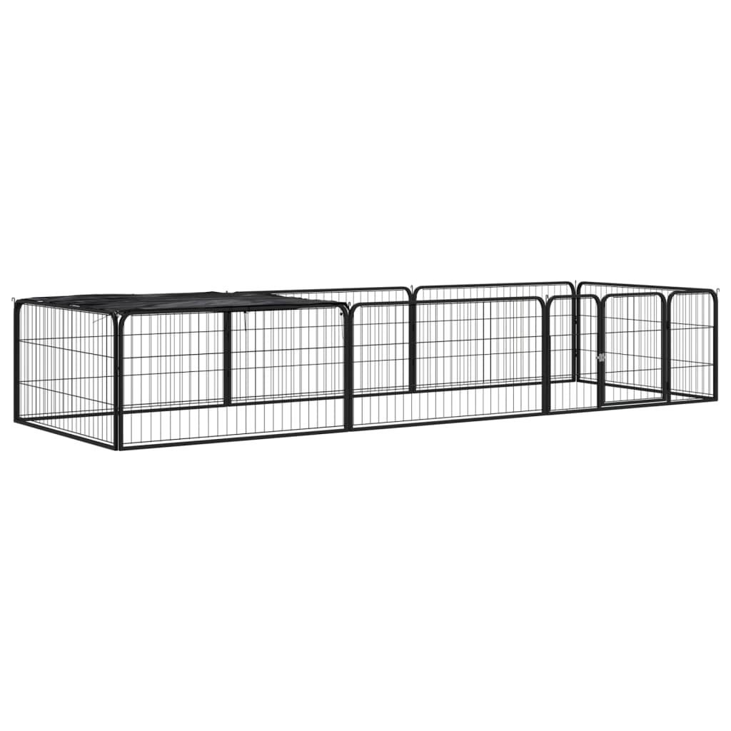 Andala Pets 8-Panel Dog Playpen Black 100x50 cm Powder-coated Steel