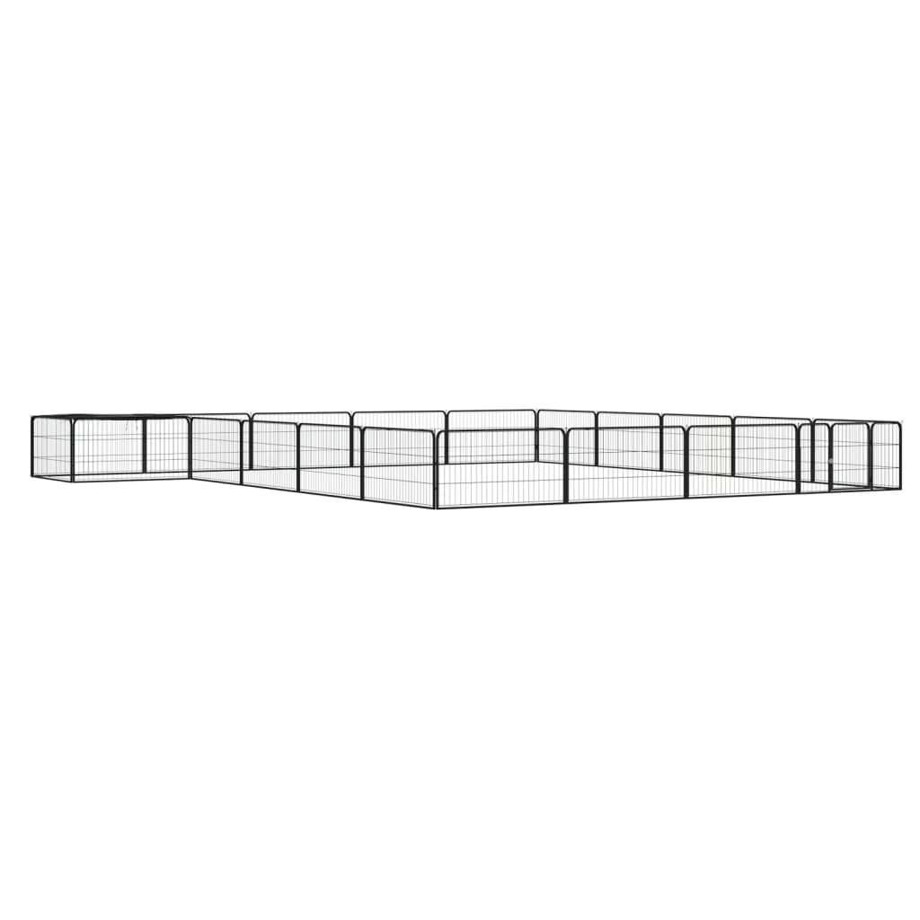 Andala Pets 20-Panel Dog Playpen Black 100x50 cm Powder-coated Steel
