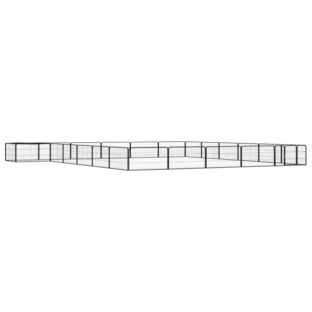 Andala Pets 24-Panel Dog Playpen Black 100x50 cm Powder-coated Steel