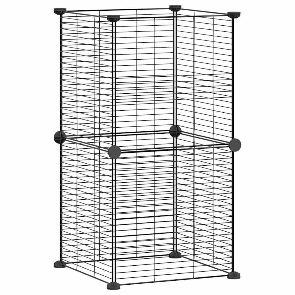8-Panel Pet Cage Black 35x35 cm