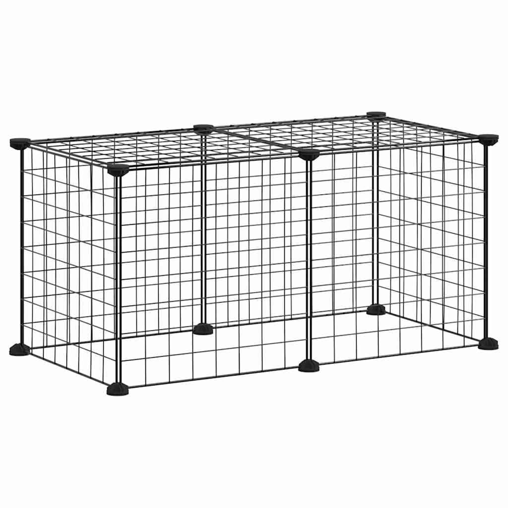 8-Panel Pet Cage Black 35x35 cm