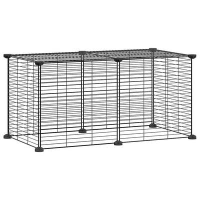 8-Panel Pet Cage Black 35x35 cm