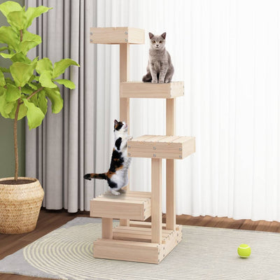 Cat Tree 45.5X49X103cm Solid Wood Pine