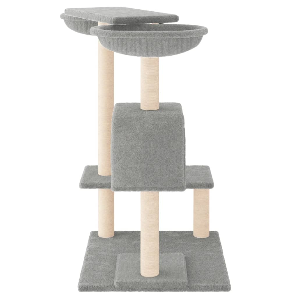 Cat Tree With Scratching Posts Light Grey 82cm