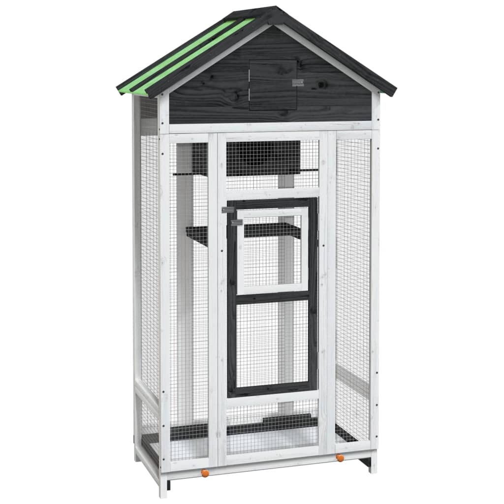 Andala Pets Bird House Grey 91.5x53x170 cm Solid Wood Pine