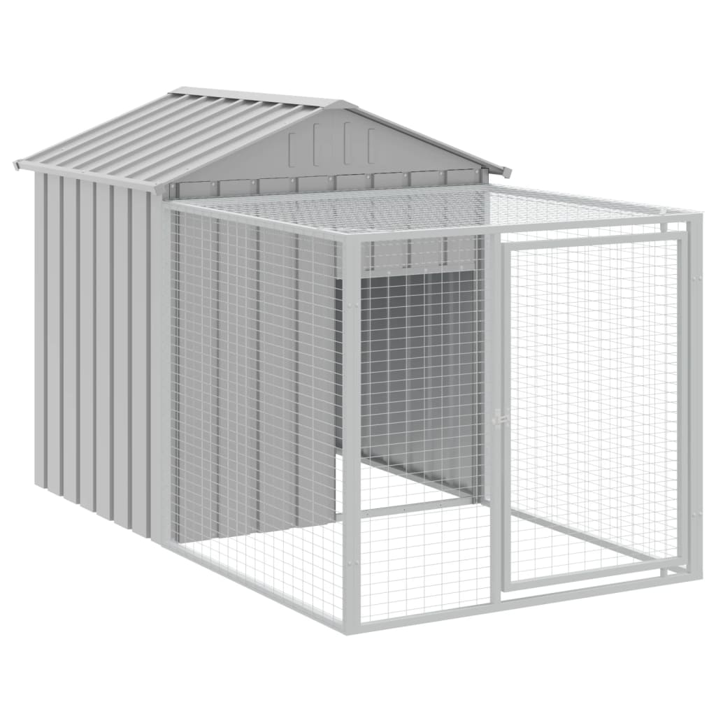 Chicken Cage with Run Light Grey 117x201x123 cm