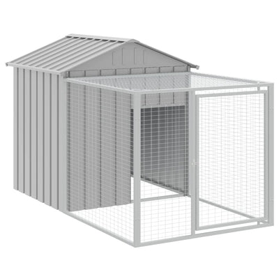 Chicken Cage with Run Light Grey 117x201x123 cm