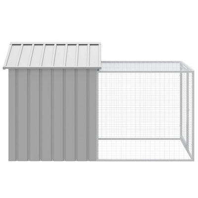 Chicken Coop With Run Light Grey 117X201X123cm