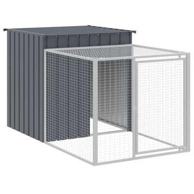 Chicken Cage with Run Anthracite 110x201x110 cm