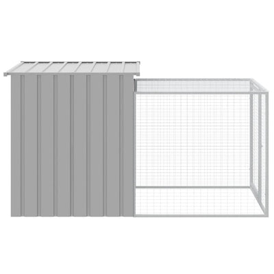 Chicken Coop With Run Dark Grey 110X201X110cm