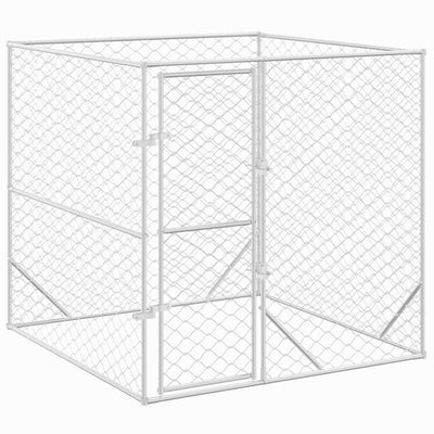 Outdoor Dog Kennel Silver 2x2x2 m