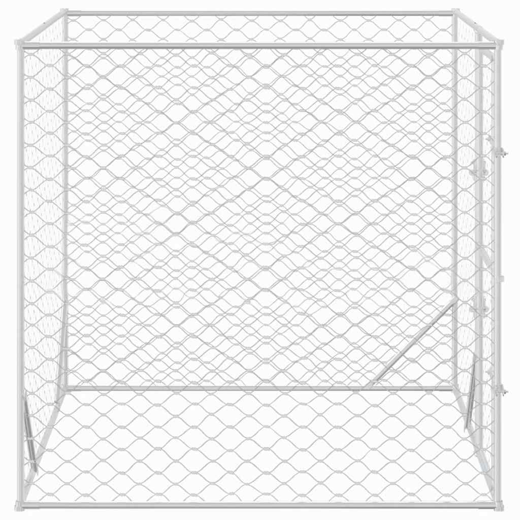 Outdoor Dog Kennel Silver 2X2X2 M