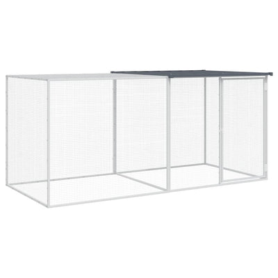 Chicken Cage with Roof Dark Grey 203x98x90 cm