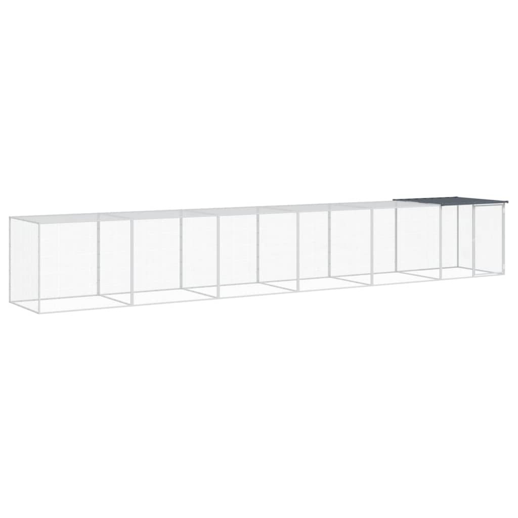 Chicken Cage with Roof Dark Grey 603x98x90 cm