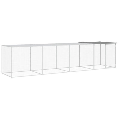 Chicken Cage with Roof Light Grey 403x98x90 cm