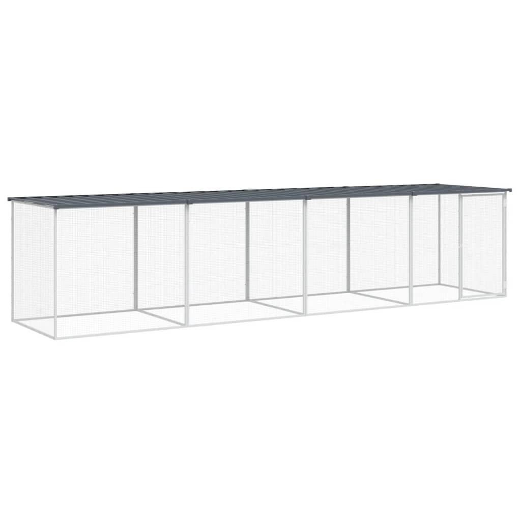 Chicken Cage with Roof Dark Grey 403x98x90 cm