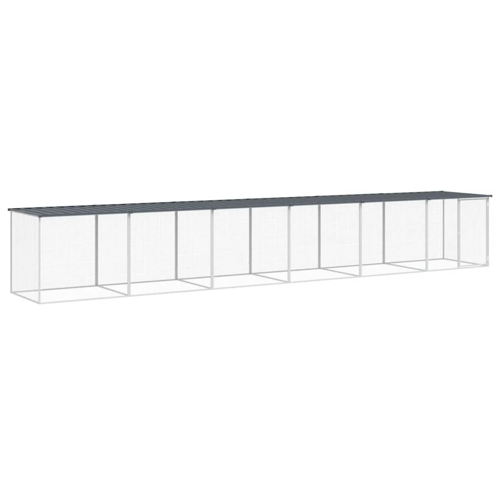 Andala Pets Chicken Cage with Roof Anthracite 603x98x90 cm Galvanised Steel