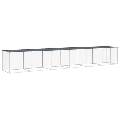 Chicken Cage with Roof Dark Grey 603x98x90 cm