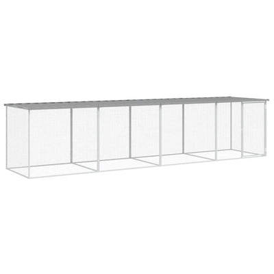 Chicken Cage with Roof Light Grey 403x98x90 cm