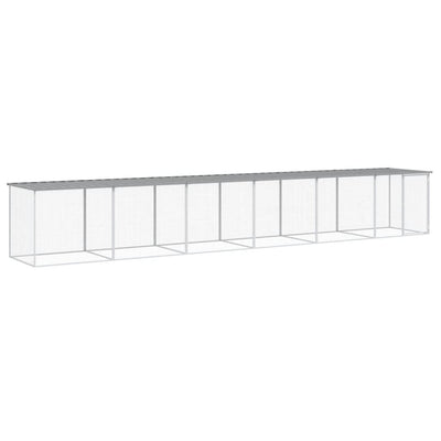 Chicken Cage with Roof Light Grey 603x98x90 cm