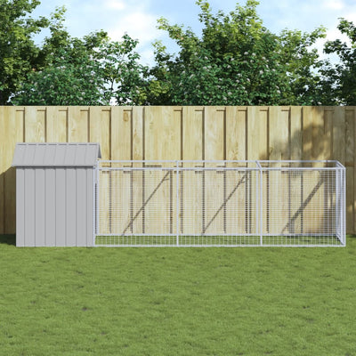 Dog House with Roof Light Grey 117x405x123 cm