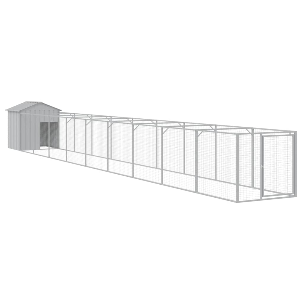 Dog House with Roof Light Grey 117x1017x123 cm