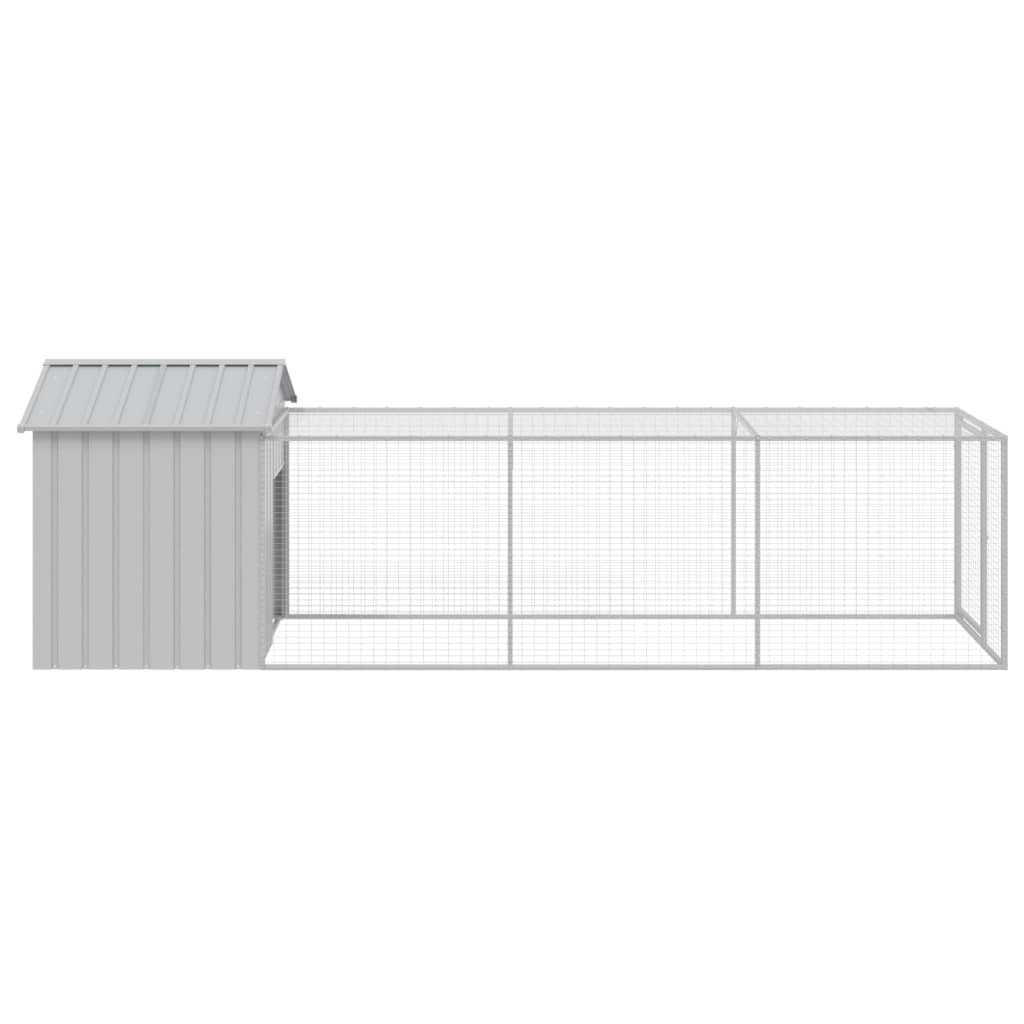 Chicken Coop With Run Light Grey 117X405X123cm