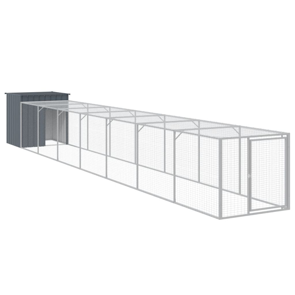 Andala Pets Chicken Cage with Run Dark Grey 110x813x110 cm