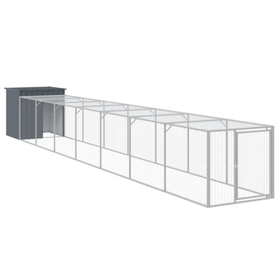 Chicken Cage with Run Dark Grey 110x813x110 cm